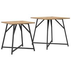 vidaXL Side Table Set 2 pcs Artisan Oak and Black 50 x 50 x 50 cm 2