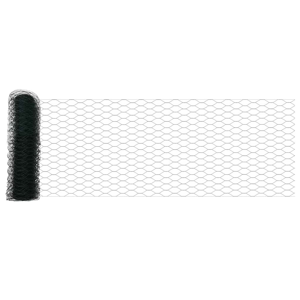 vidaXL Hexagonal Fence Ground Fix 10 x 0.4 m PVC-Coated Steel Green 6