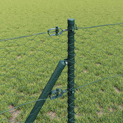 vidaXL Hexagonal Fence Ground Fix 10 x 0.6 m PVC-Coated Steel Green 4