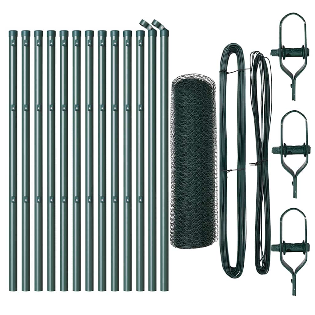 vidaXL Hexagonal Fence Ground Fix 25 x 0.5 m PVC-Coated Steel Mesh 2