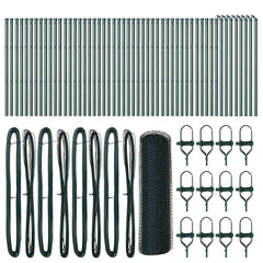 Hexagonal Fence Ground Fix 100 x 1 m PVC-Coated Steel Green mesh Size 13 mm mesh 0.6 m