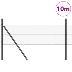 vidaXL Hexagonal Fence Ground Fix 10 x 0.8 m PVC-Coated Steel Grey 3