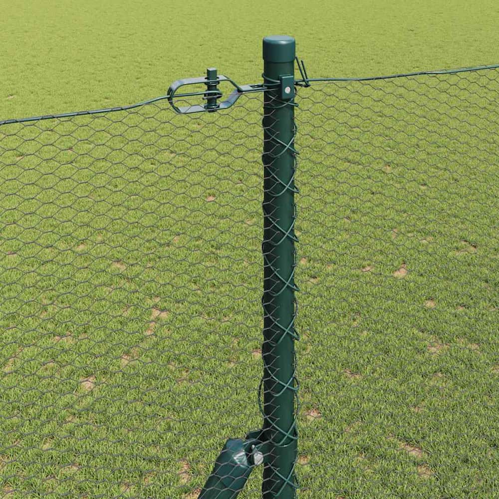 Hexagonal Fence Ground Fix 50 x 0.4 m PVC-Coated Steel Grey mesh Size 13 mm mesh 1.6 m