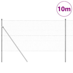 vidaXL Hexagonal Fence Ground Fix 10 x 1.2 m Galvanised Steel Silver 3