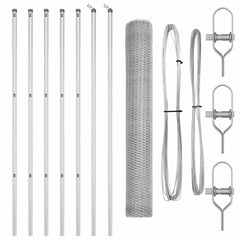 vidaXL Hexagonal Fence Ground Fix 10 x 1.4 m Galvanised Steel Silver 2