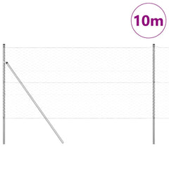 vidaXL Hexagonal Fence Ground Fix 10 x 1.4 m Galvanised Steel Silver 3