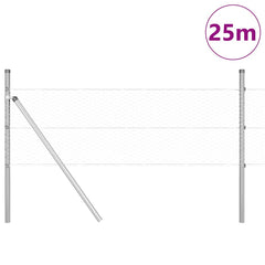 vidaXL Hexagonal Fence Ground Fix 25 x 0.4 m Galvanised Steel Silver 3