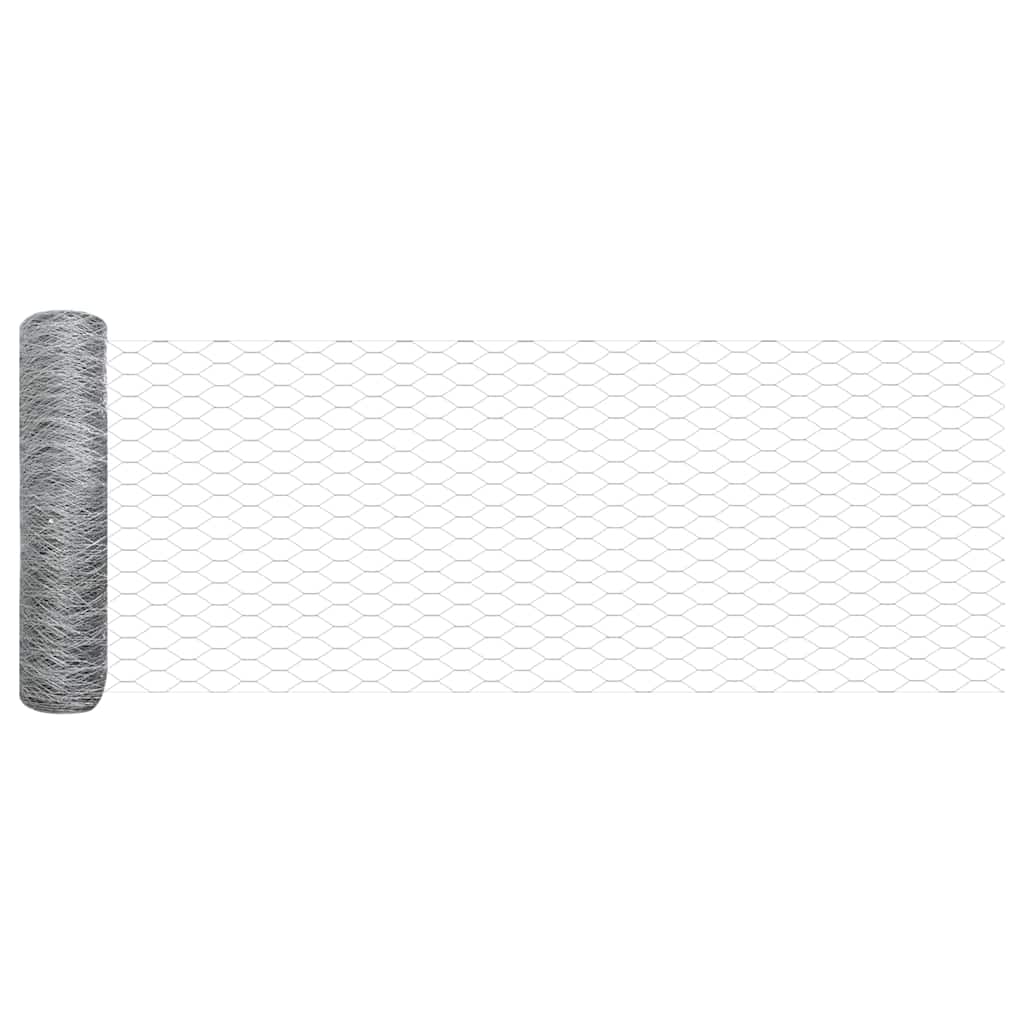 vidaXL Hexagonal Fence Ground Fix 25 x 0.4 m Galvanised Steel Silver 6