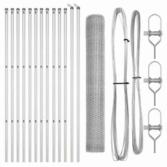 vidaXL Hexagonal Fence Ground Fix 25 x 1 m Galvanised Steel Silver 2