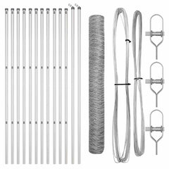 vidaXL Hexagonal Fence Ground Fix 25 x 1 m Galvanised Steel Silver 2