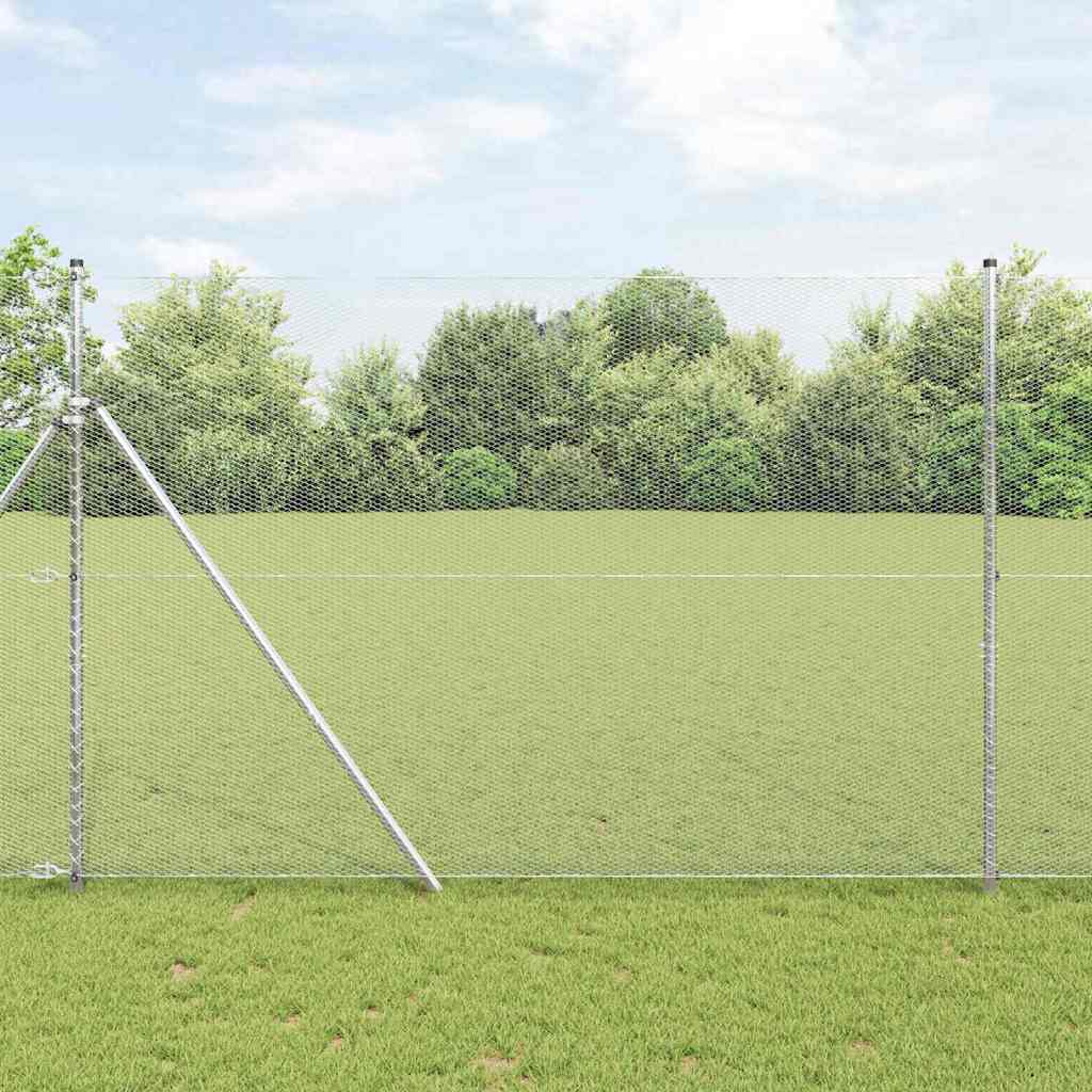 Hexagonal Fence Ground Fix 25 x 1 m Silver mesh Size 13 mm mesh Galvanised Steel 1.5 m