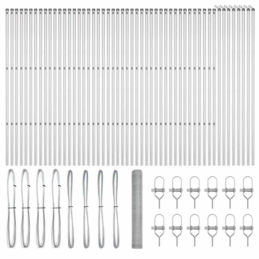 Hexagonal Fence Ground Fix 100 x 1 m Silver Galvanised Steel mesh Size 25 mm mesh 1.4 m
