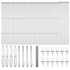 Hexagonal Fence Ground Fix 100 x 1 m Silver Galvanised Steel mesh Size 36 mm mesh 1.4 m
