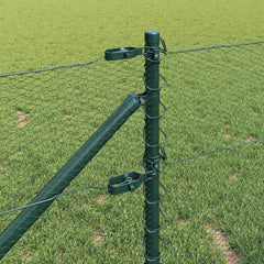 vidaXL Hexagonal Fence with Post 10 x 0.8 m PVC-Coated Steel Green 4