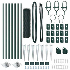 vidaXL Hexagonal Fence with Post 10 x 0.8 m PVC-Coated Steel Green 5