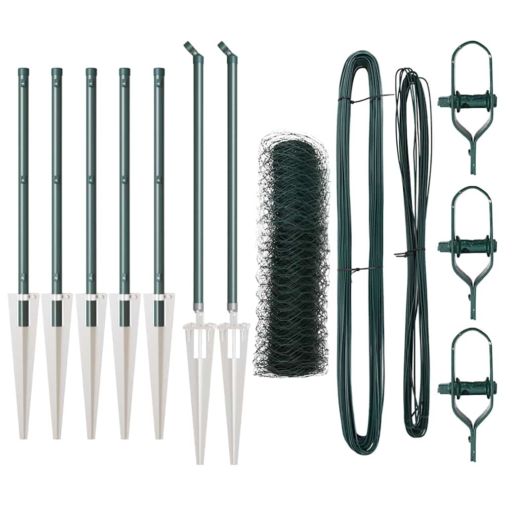 Hexagonal Fence Post PVC-Coated Steel Green mesh Size
