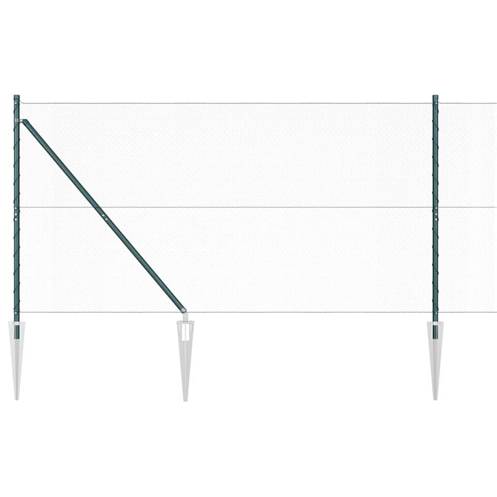 Hexagonal Fence with Post 25 x 0.4 m PVC-Coated Steel mesh Size 13 mm mesh Green 1.2 m