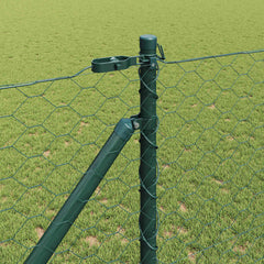 Hexagonal Fence with Post 25 x 0.4 m PVC-Coated Steel mesh Size 50 mm mesh Green 1.2 m
