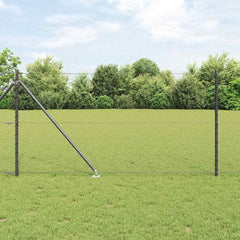 Hexagonal Fence with Post 25 x 1 m PVC-Coated Steel Mesh mesh Size 36 mm mesh Grey 1 m