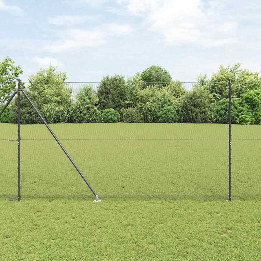 Hexagonal Fence Post PVC-Coated Steel Mesh Grey Size