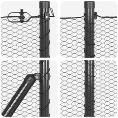 Hexagonal Fence with Post 100 x 0.4 m PVC-Coated Steel Grey mesh Size 13 mm mesh 0.6 m