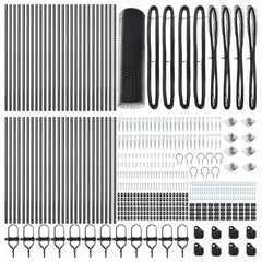 Hexagonal Fence with Post 100 x 0.4 m PVC-Coated Steel Grey mesh Size 13 mm mesh 0.6 m