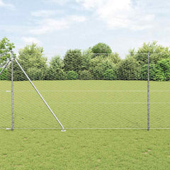 Hexagonal Fence with Post 10 x 0.4 m Silver Galvanised Steel mesh Size 50 mm mesh 1.6 m