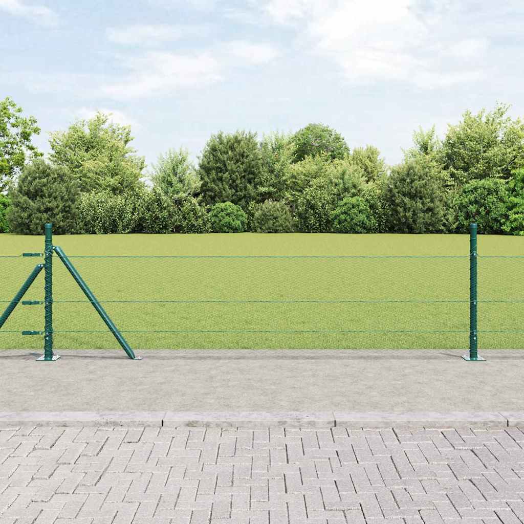 vidaXL Hexagonal Fence with Concrete Base 10 x 0.4 m PVC-Coated Steel 1