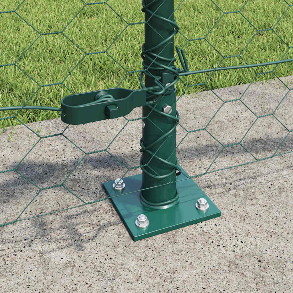 vidaXL Hexagonal Fence with Concrete Base 10 x 0.4 m PVC-Coated Steel 4