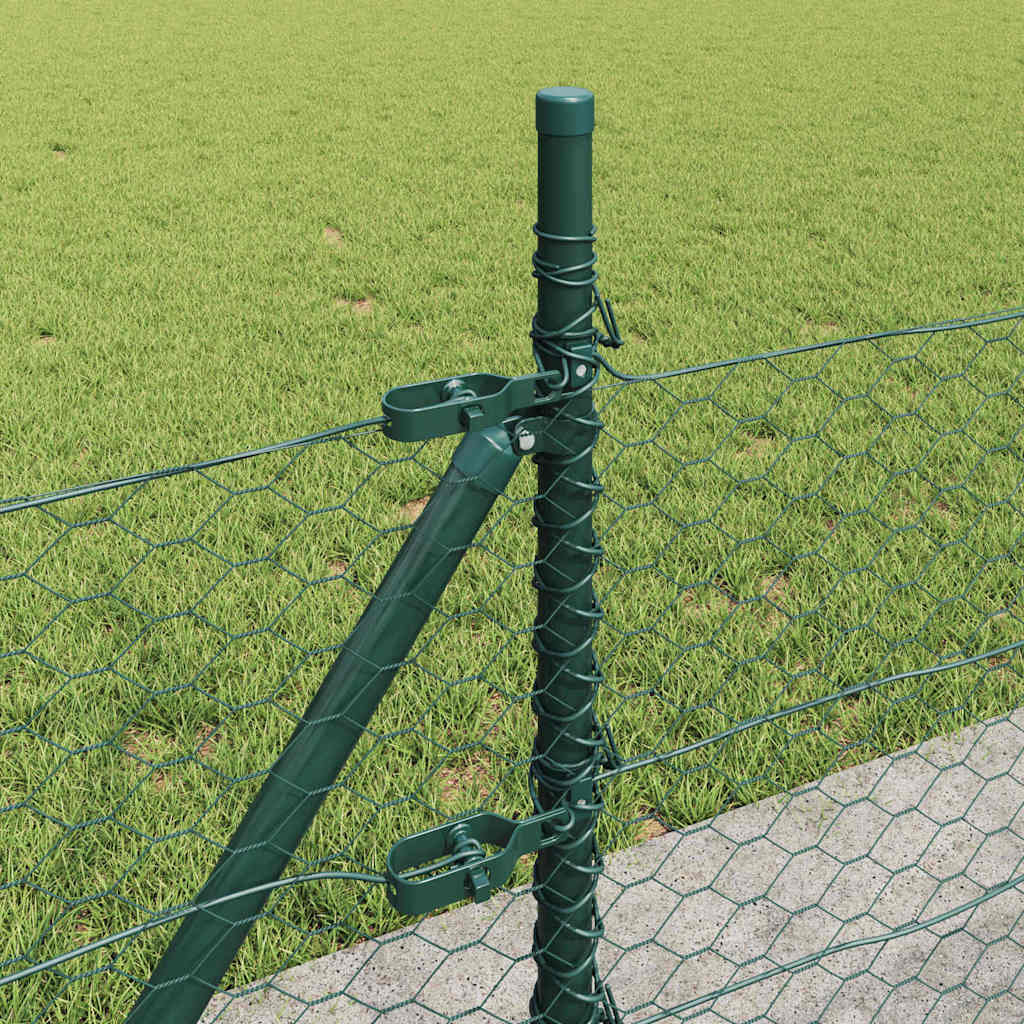 vidaXL Hexagonal Fence with Concrete Base 10 x 0.5 m PVC-Coated Steel 5