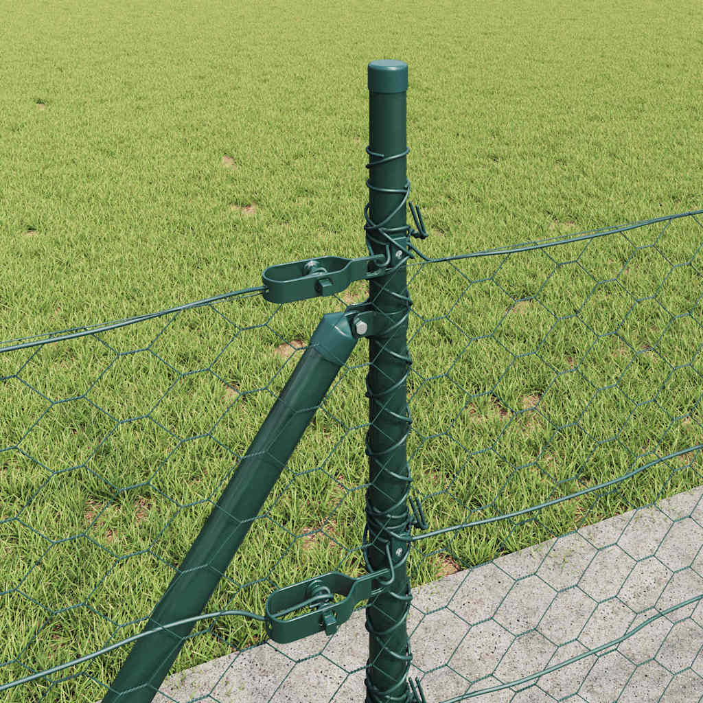 vidaXL Hexagonal Fence with Concrete Base 10 x 0.5 m PVC-Coated Steel 5