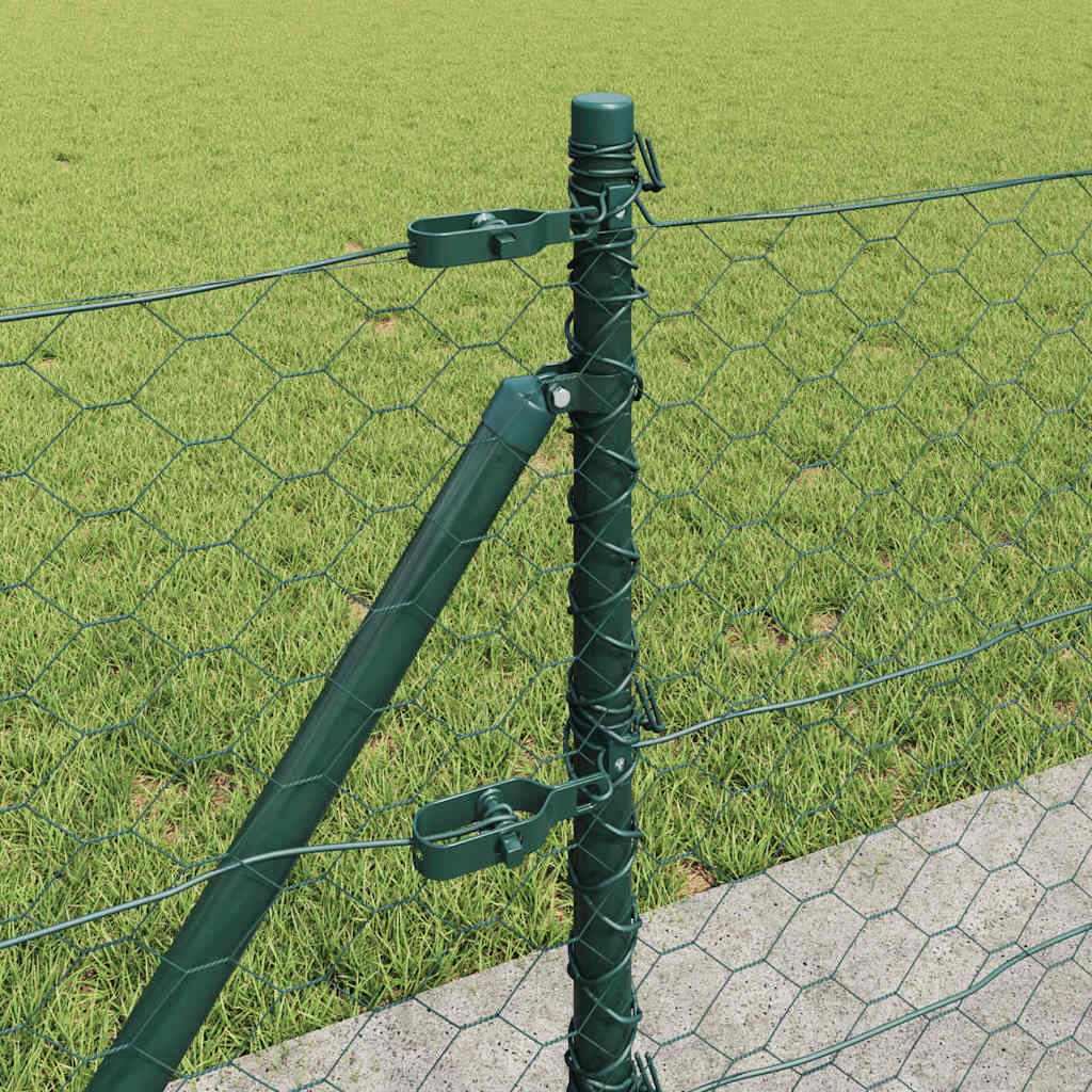 vidaXL Hexagonal Fence with Concrete Base 10 x 0.6 m PVC-Coated Steel 5