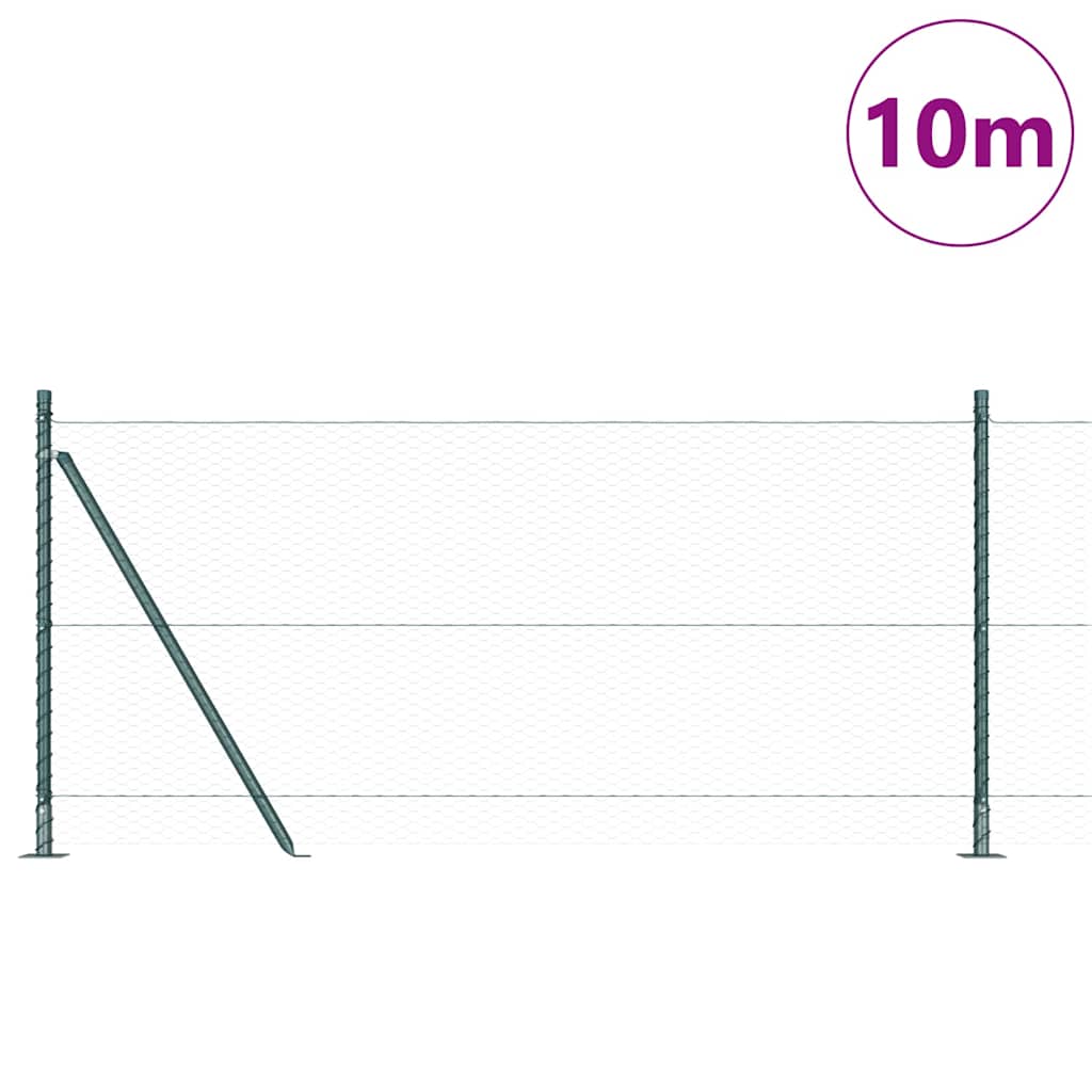 vidaXL Hexagonal Fence with Concrete Base 10 x 0.8 m PVC-Coated Steel 3
