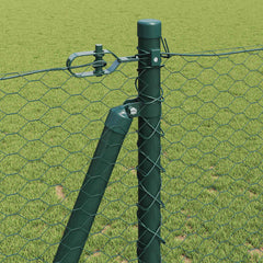 vidaXL Hexagonal Fence with Concrete Base 10 x 1.2 m PVC-Coated Steel 5