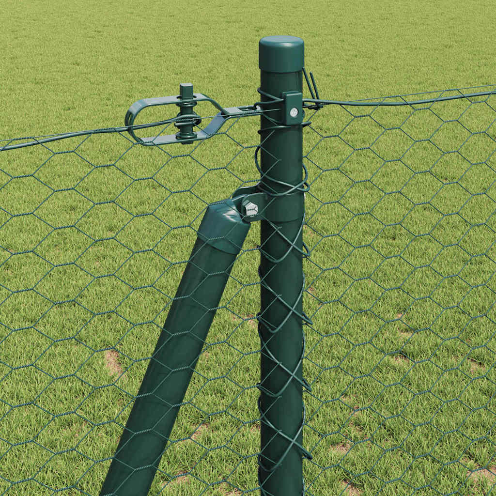 vidaXL Hexagonal Fence with Concrete Base 10 x 1.2 m PVC-Coated Steel 5