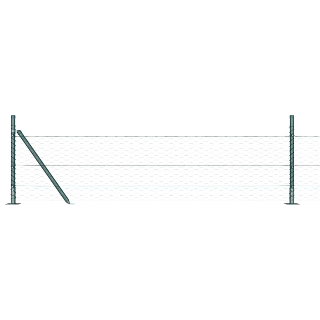 vidaXL Hexagonal Fence with Concrete Base 25 x 0.5 m PVC-Coated Steel 2