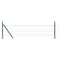 Hexagonal Fence with Concrete Base 25 x 1 m PVC-Coated Steel mesh Size 36 mm mesh Forest Green 0.5 m