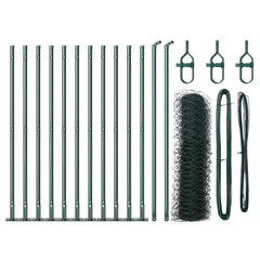 vidaXL Hexagonal Fence with Concrete Base 25 x 0.5 m PVC-Coated Steel 2