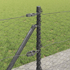 vidaXL Hexagonal Fence with Concrete Base 25 x 0.5 m PVC-Coated Steel 5