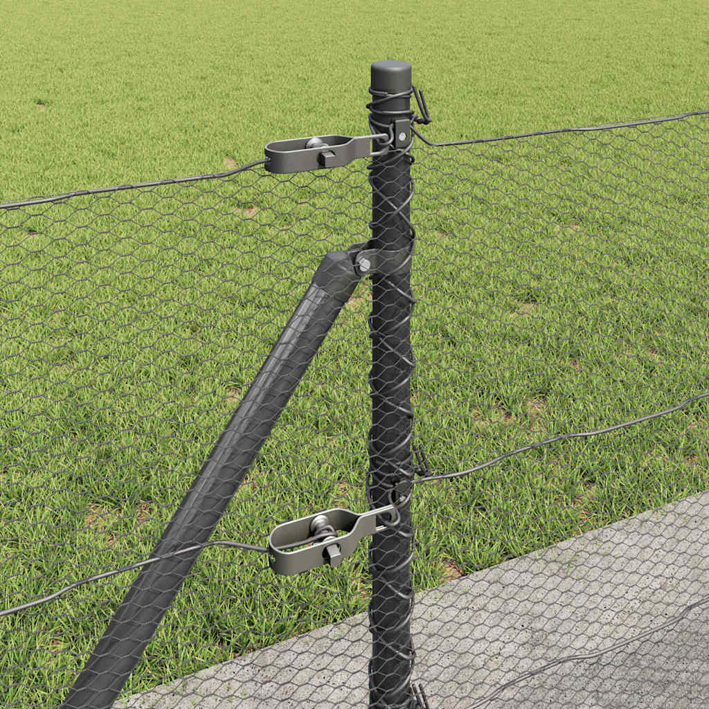 vidaXL Hexagonal Fence with Concrete Base 25 x 0.6 m PVC-Coated Steel 5