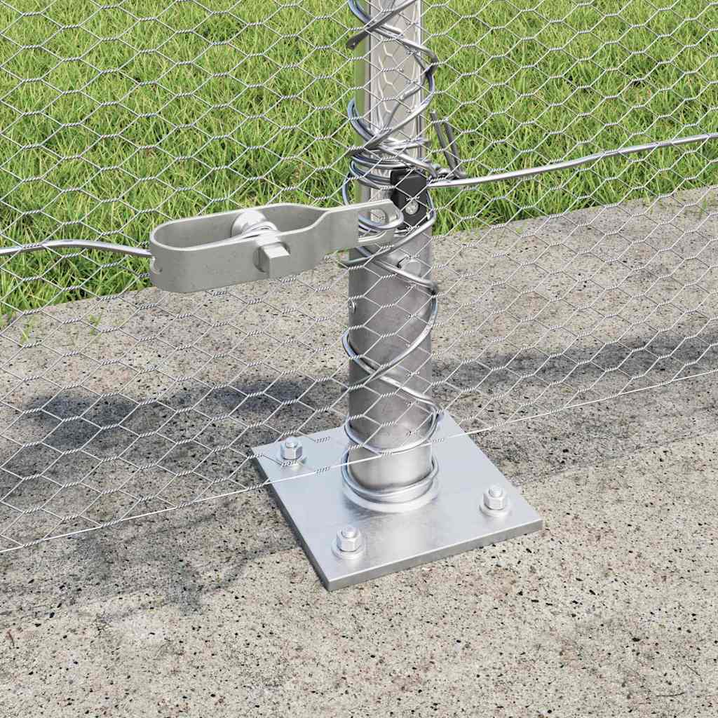 vidaXL Hexagonal Fence with Concrete Base 10 x 0.5 m Galvanised Steel 4