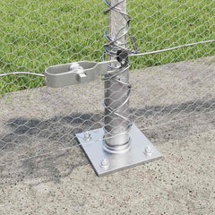 vidaXL Hexagonal Fence with Concrete Base 10 x 0.5 m Galvanised Steel 4