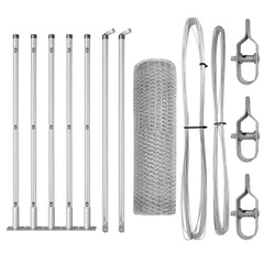 vidaXL Hexagonal Fence with Concrete Base 10 x 0.5 m Galvanised Steel 6