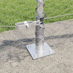 vidaXL Hexagonal Fence with Concrete Base 10 x 0.5 m Galvanised Steel 4