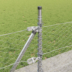 vidaXL Hexagonal Fence with Concrete Base 10 x 0.5 m Galvanised Steel 5