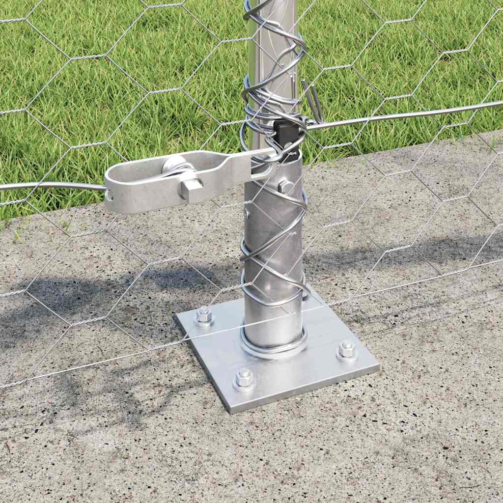 vidaXL Hexagonal Fence with Concrete Base 10 x 0.5 m Galvanised Steel 4