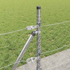vidaXL Hexagonal Fence with Concrete Base 10 x 0.5 m Galvanised Steel 5