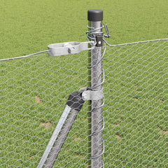 vidaXL Hexagonal Fence with Concrete Base 10 x 0.8 m Galvanised Steel 5