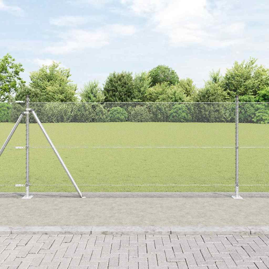 vidaXL Hexagonal Fence with Concrete Base 10 x 0.8 m Galvanised Steel 1