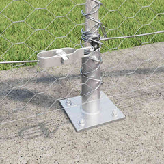 vidaXL Hexagonal Fence with Concrete Base 10 x 0.8 m Galvanised Steel 4